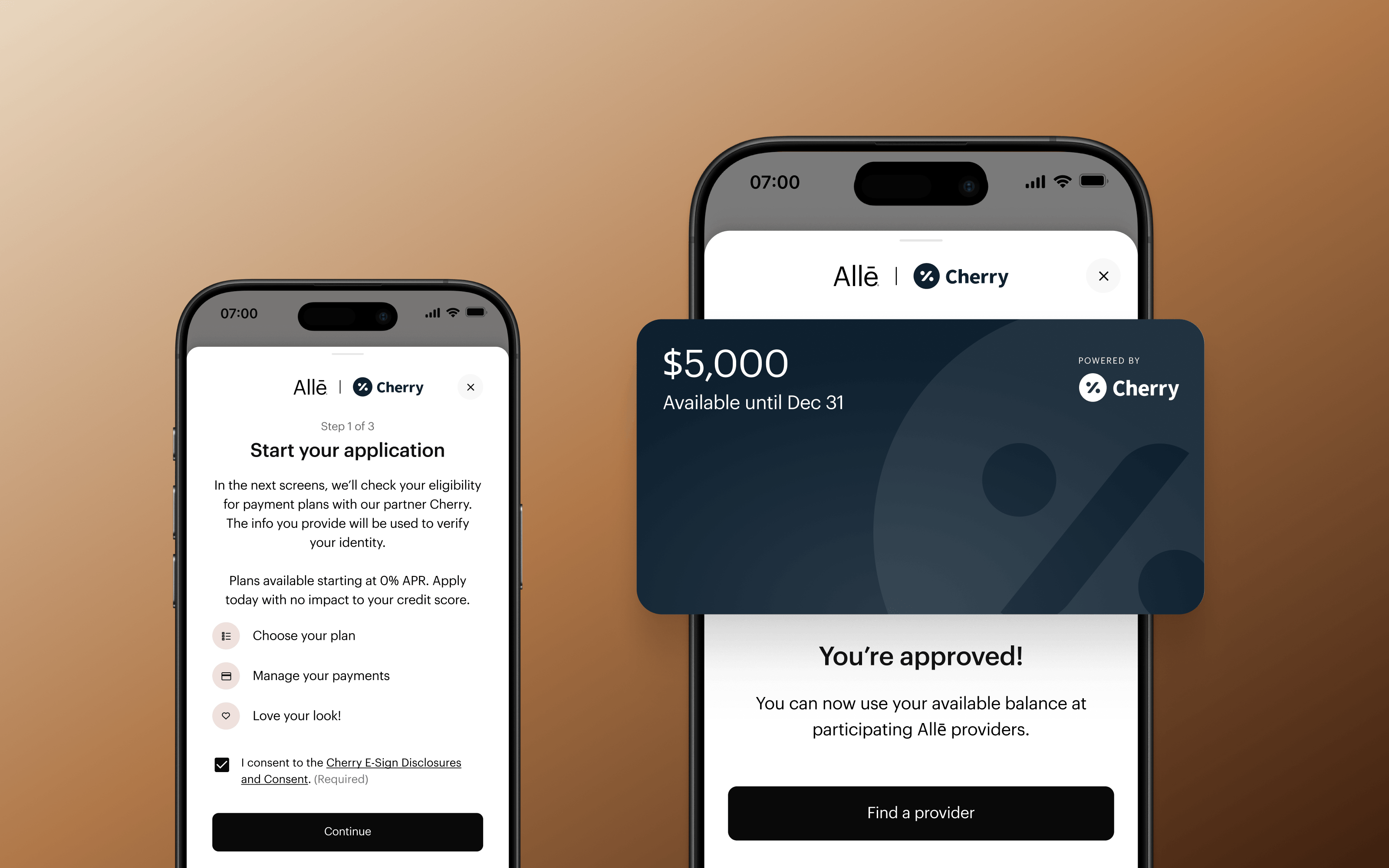 Pay Over Time: pre-approval flow across three phone screens