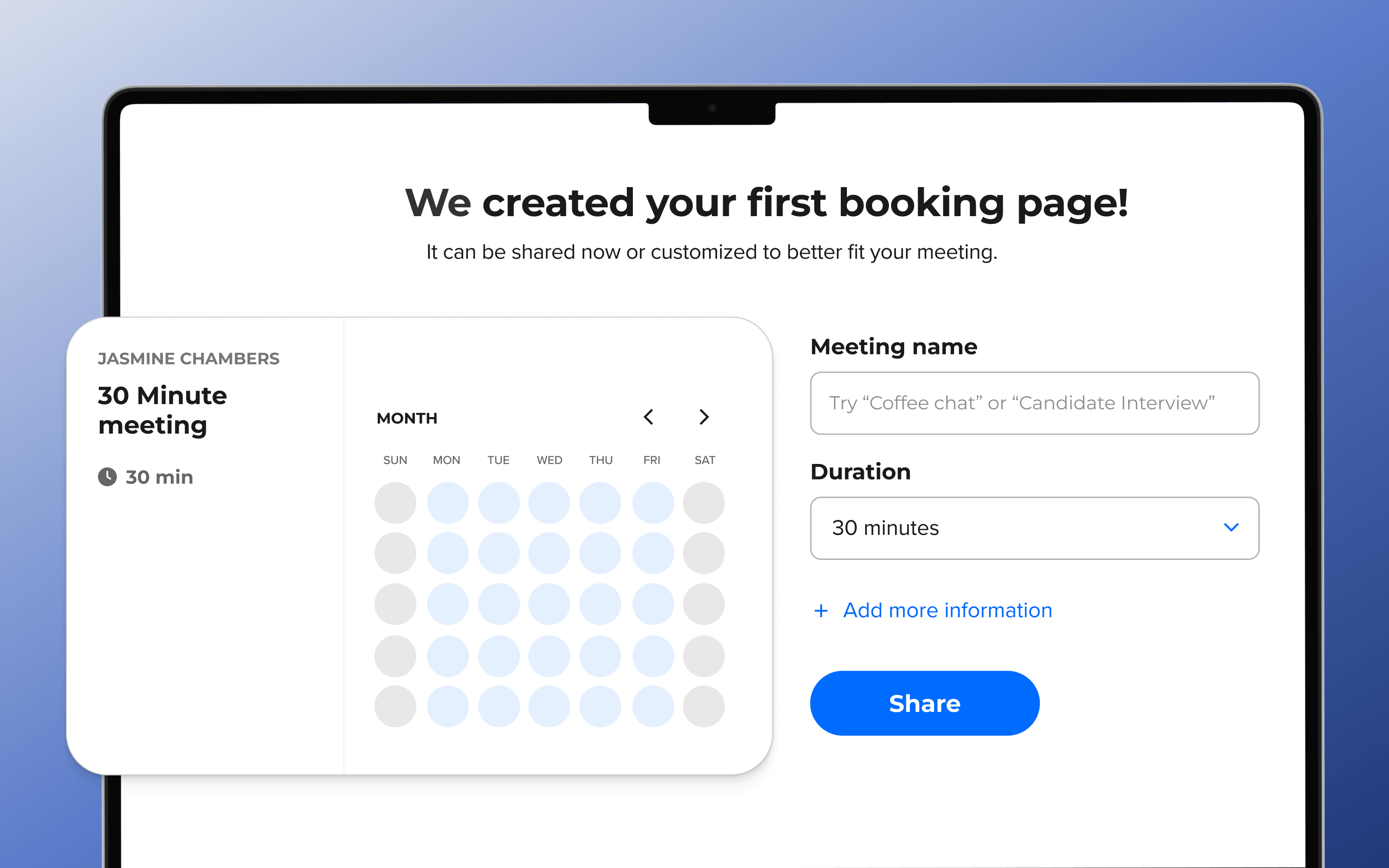 Customize event type in setup
